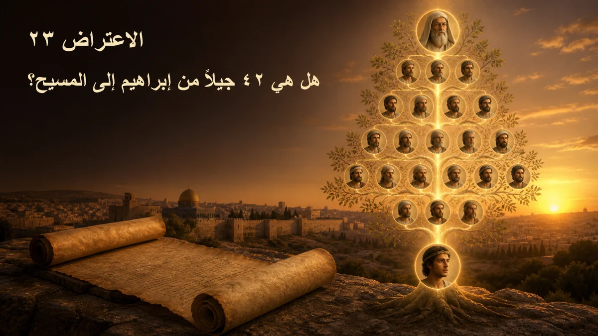 الإعتراض ٠٢٣: كم هو عدد الأجيال من إبراهيم إلى المسيح؟