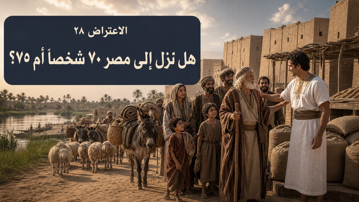 الاعتراض ٢٨: هل نزل إلى مصر ٧٠ شخصاً أم ٧٥؟