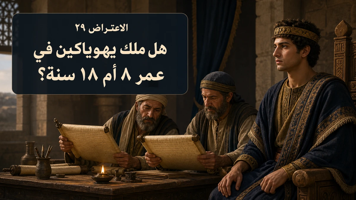 الاعتراض ٢٩: هل ملك يهوياكين في عمر ٨ أم ١٨ سنة؟