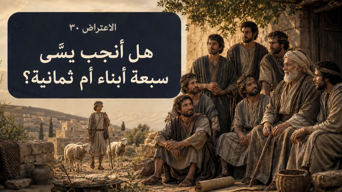 الاعتراض ٣٠: هل أنجب يسّى سبعة أبناء أم ثمانية؟